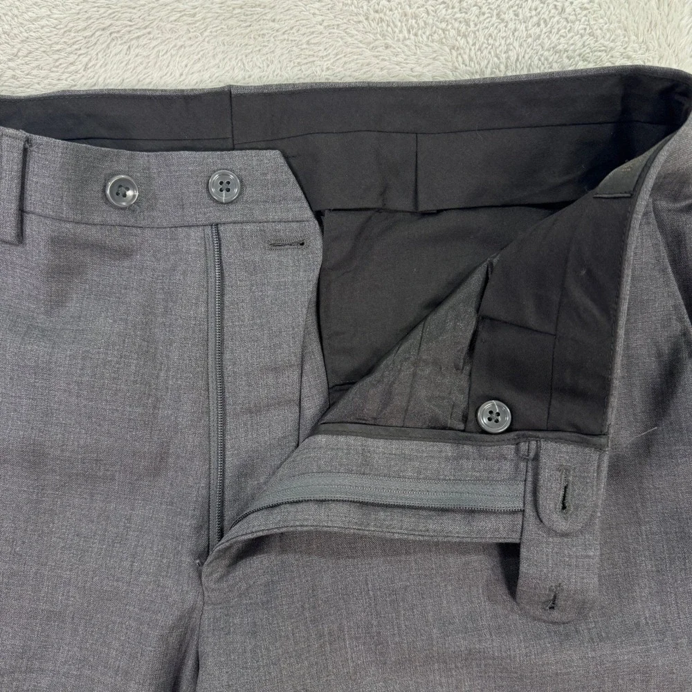 Baroni Mens 38R Slim Fit Wool Gray 2-Piece Suit Blazer Pants 33x30‎ Coat Jacket